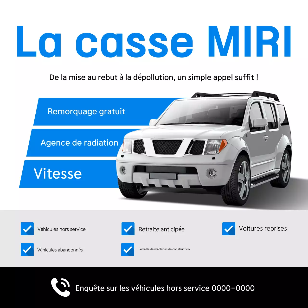 Album publicitaire pour une voiture bleue moderne