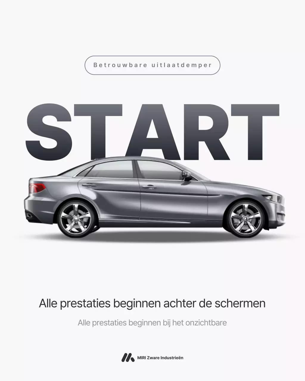 grijze moderne auto-advertentie