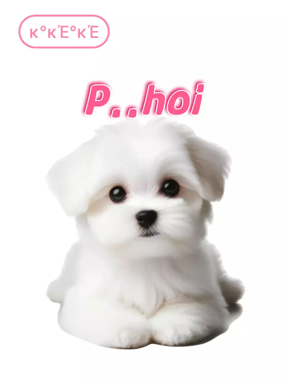 Witte schattige puppy sticker