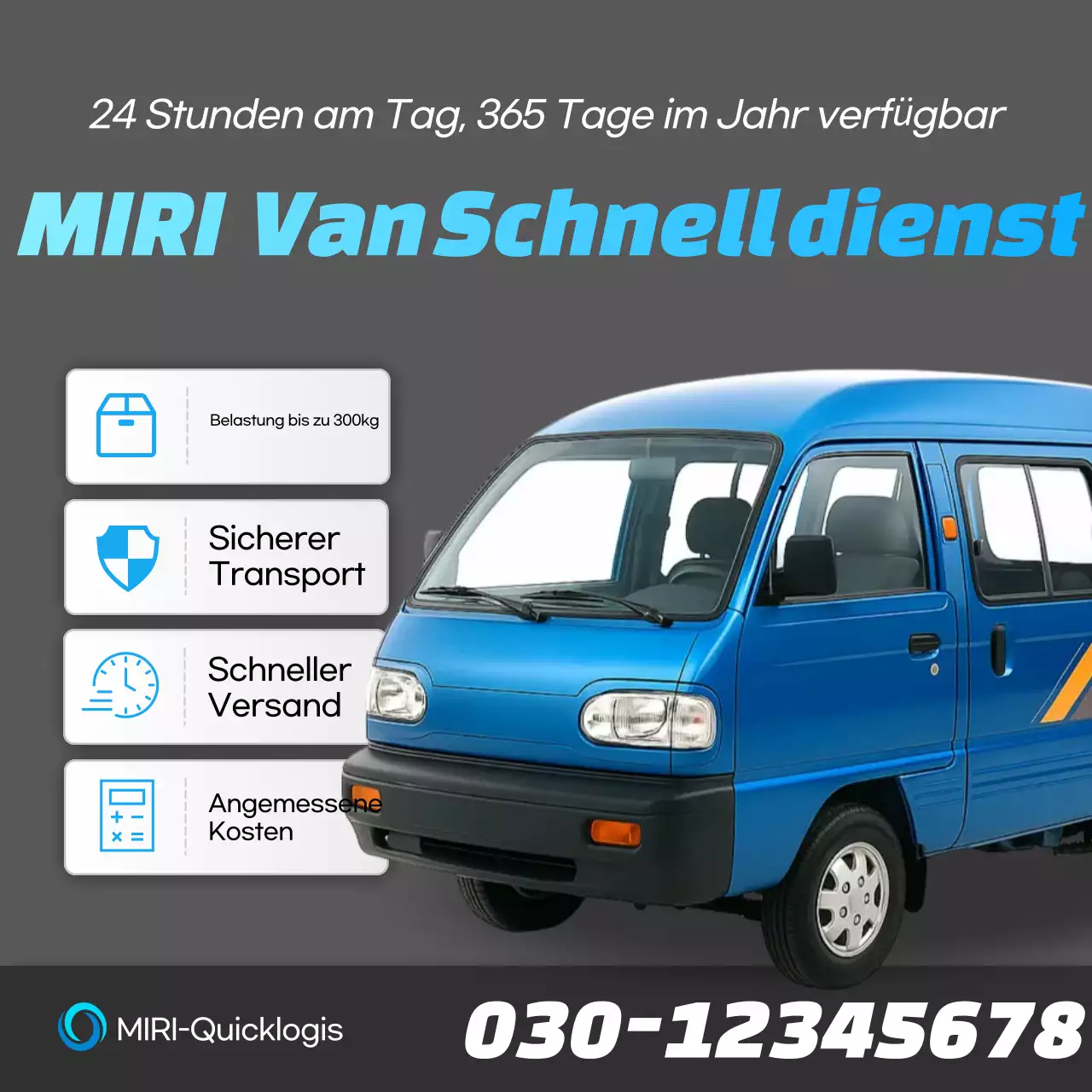 Graue moderne Logistikwerbung