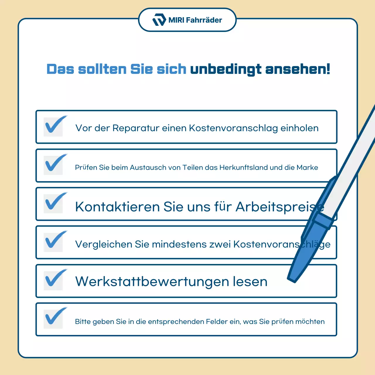 Beige Einfache Motorrad-Reparaturanzeige