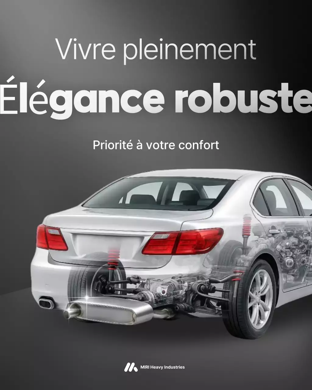 publicité pour une voiture grise moderne