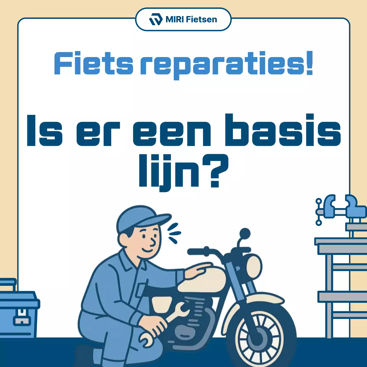 Beige Eenvoudige Motorfiets Reparatie Advertentie