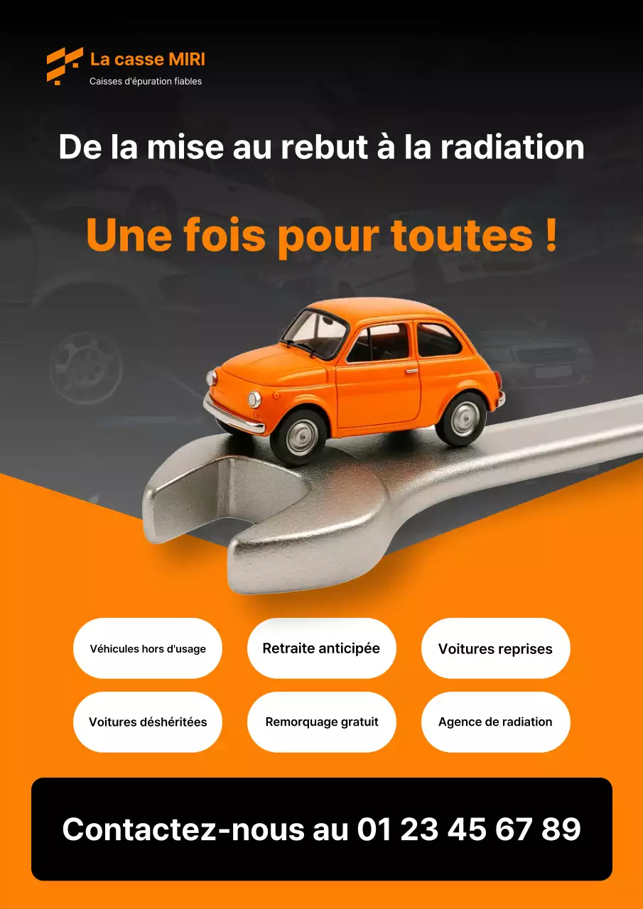 Album publicitaire pour une voiture orange moderne