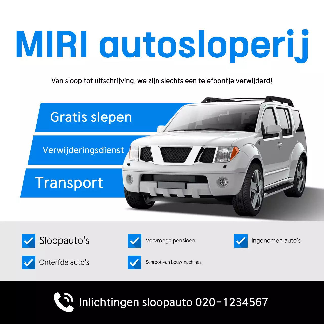 Advertentie voor een blauw modern autoplakboek