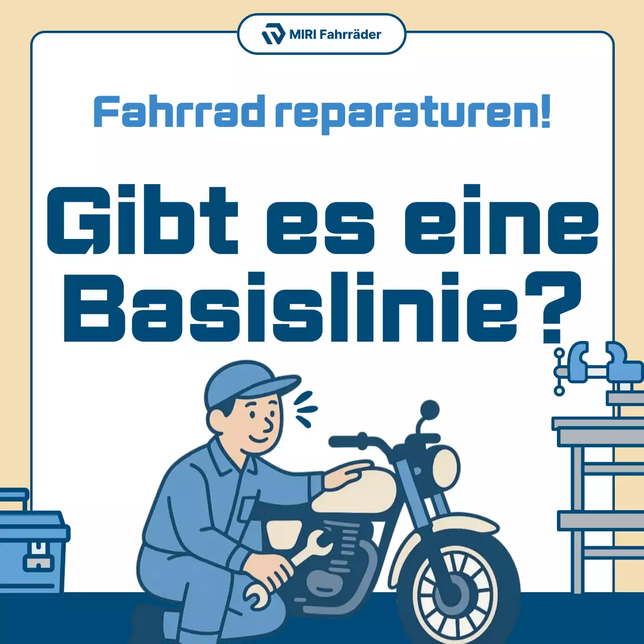 Beige Einfache Motorrad-Reparaturanzeige