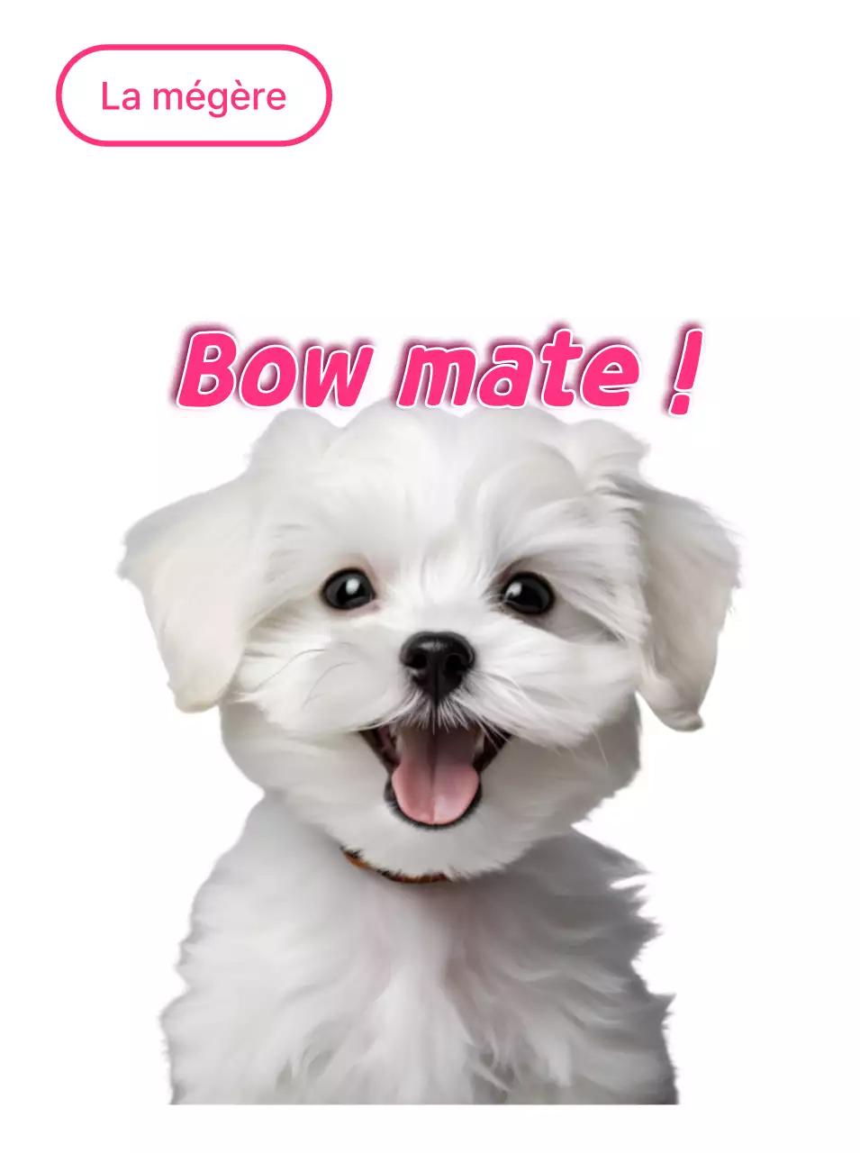 Autocollant chiot blanc mignon