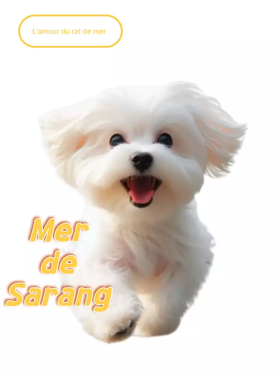 Autocollant chiot blanc mignon