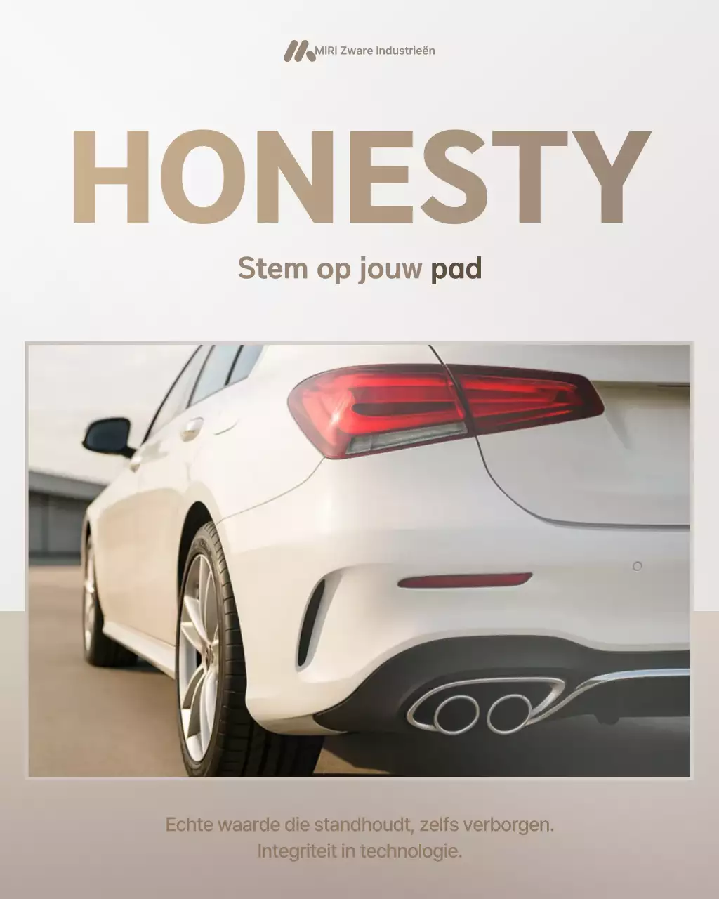 Beige moderne autoadvertentie