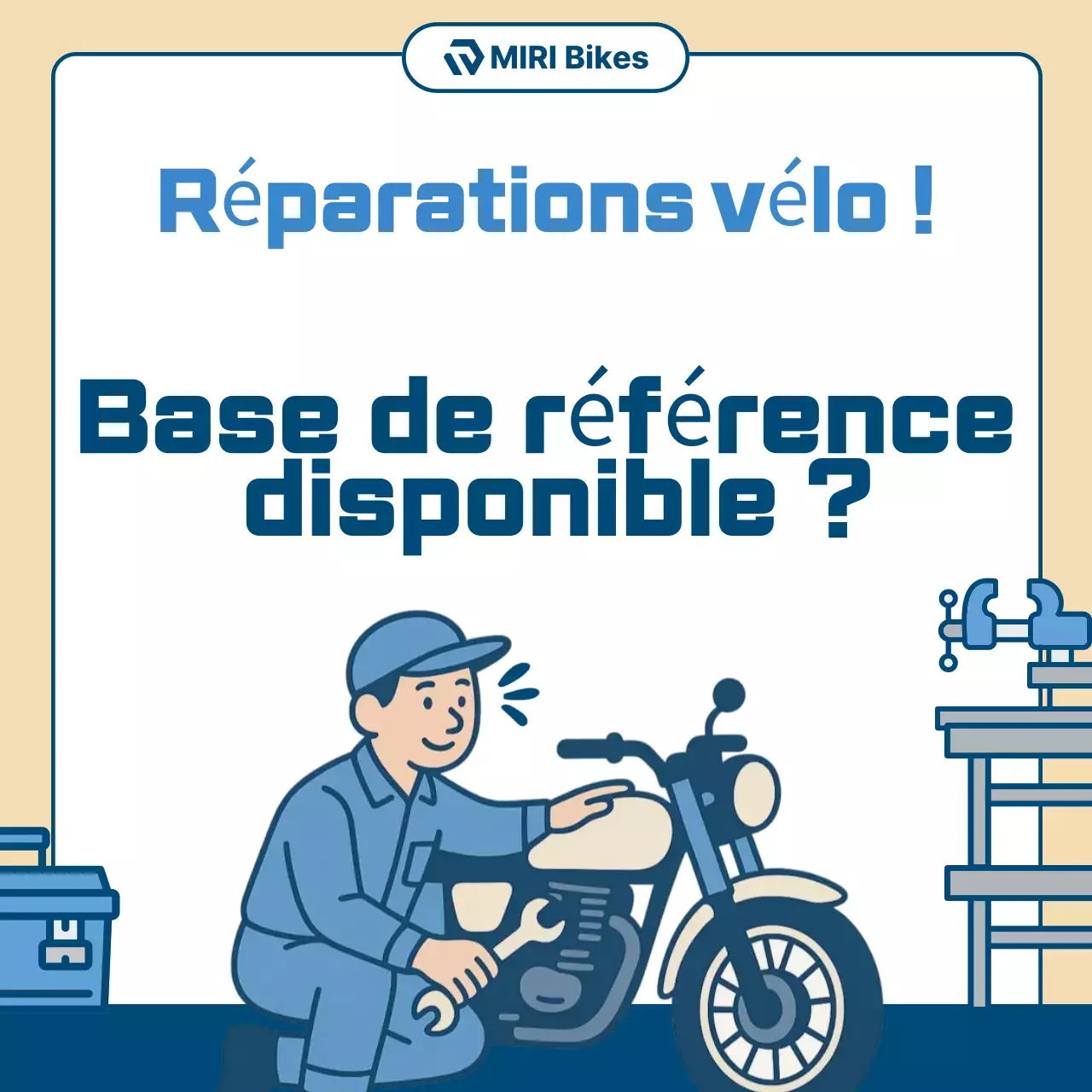 Publicité beige pour la réparation de motos simples