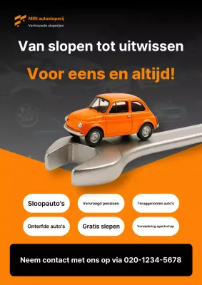 Advertentie voor een oranje modern autoplakboek