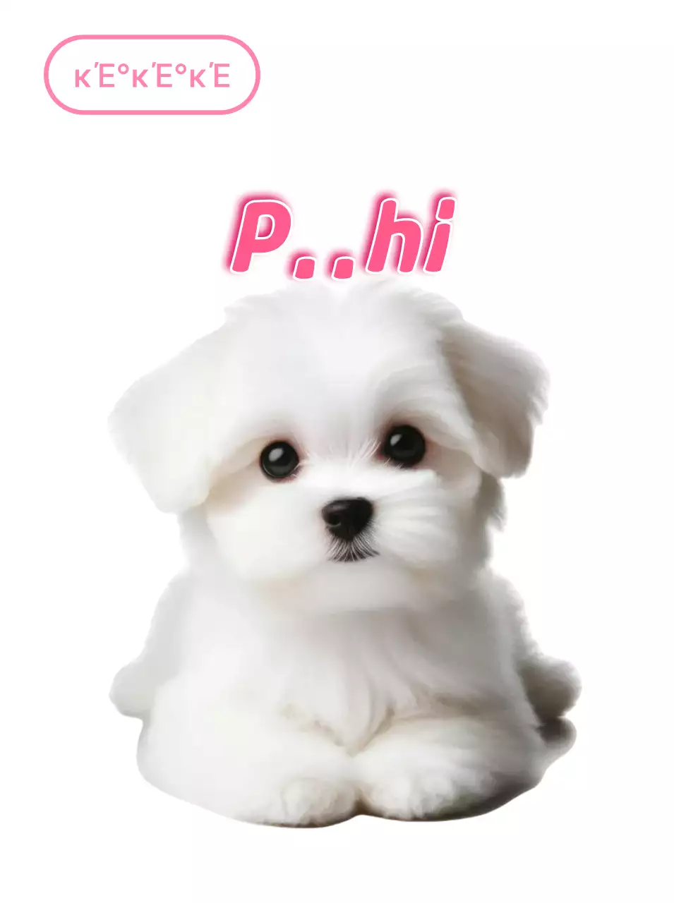 Autocollant chiot blanc mignon