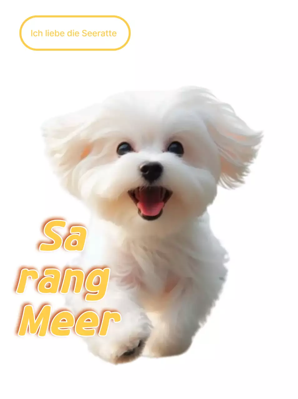 Weißer süßer Welpenaufkleber