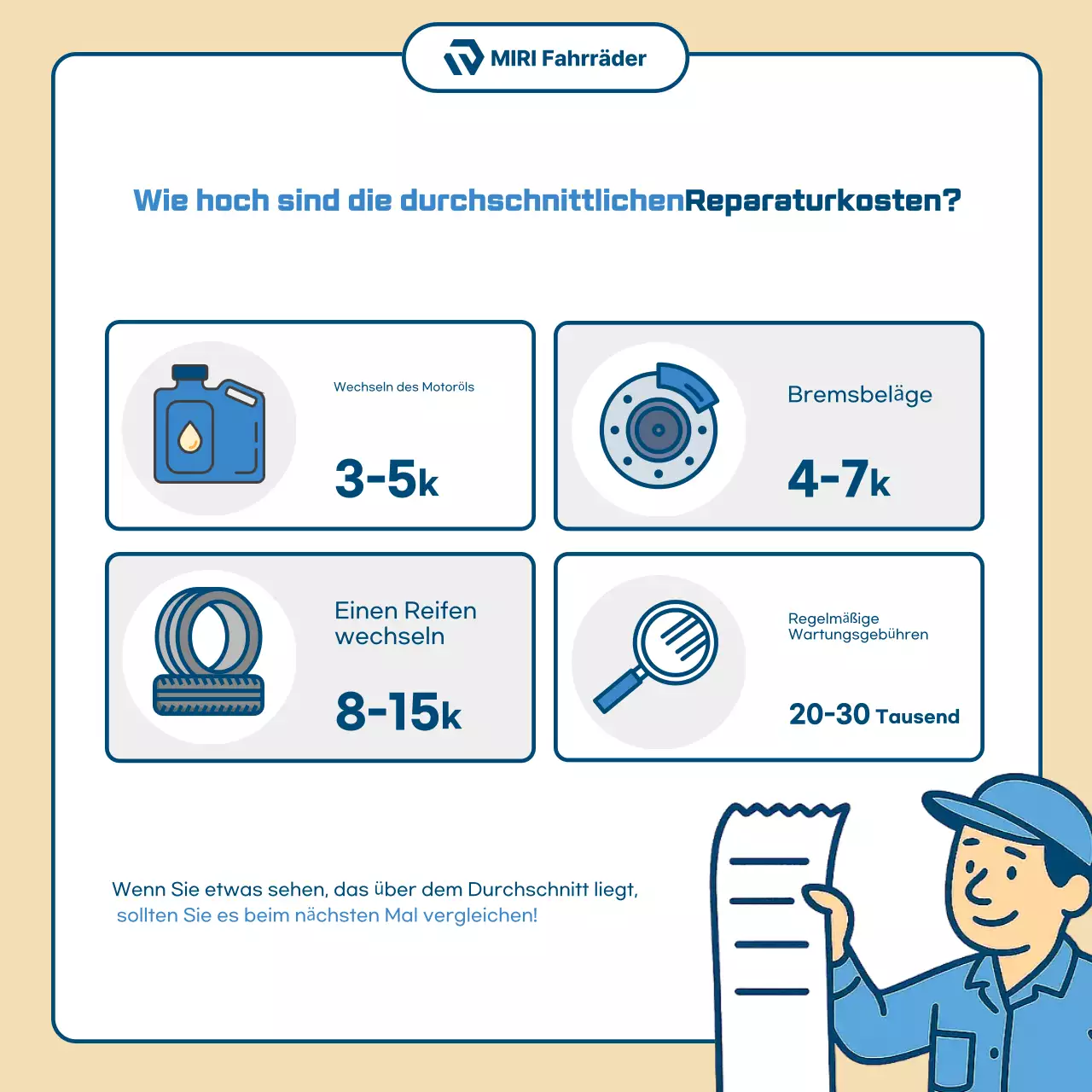 Beige Einfache Motorrad-Reparaturanzeige