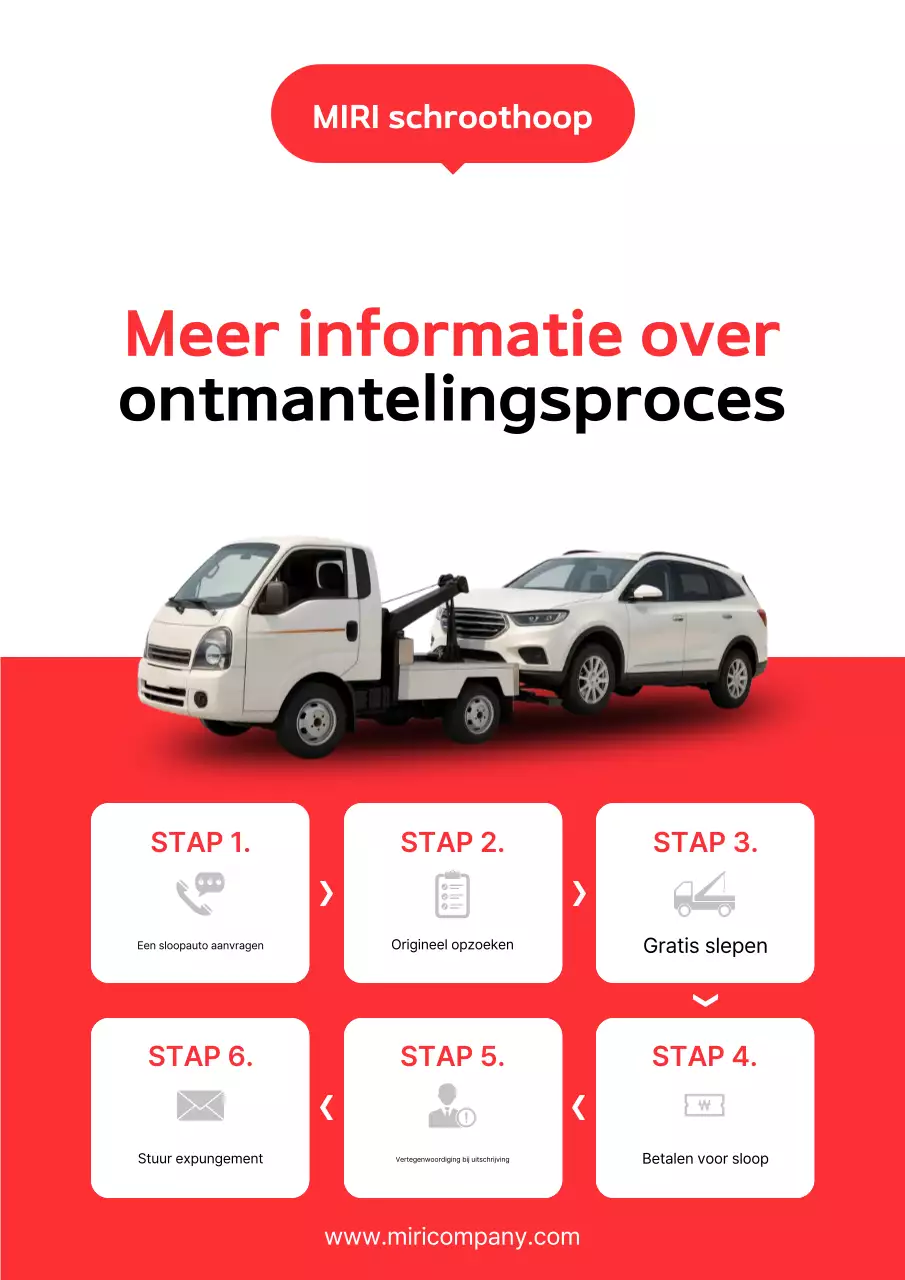 Rode eenvoudige auto-afvalreclame