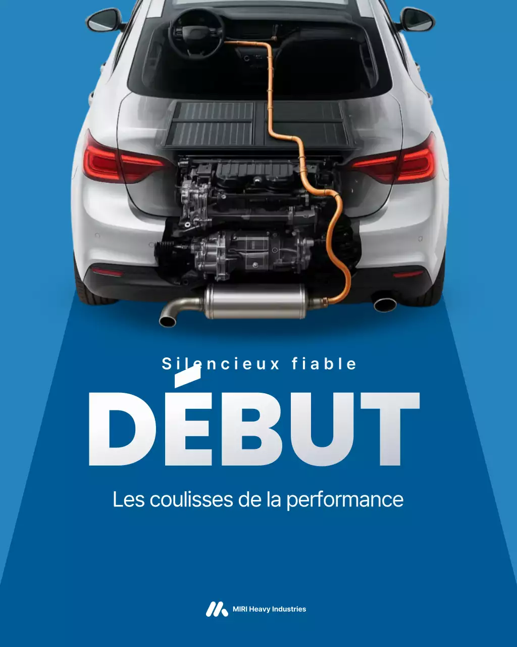 Publicité pour une voiture bleue moderne