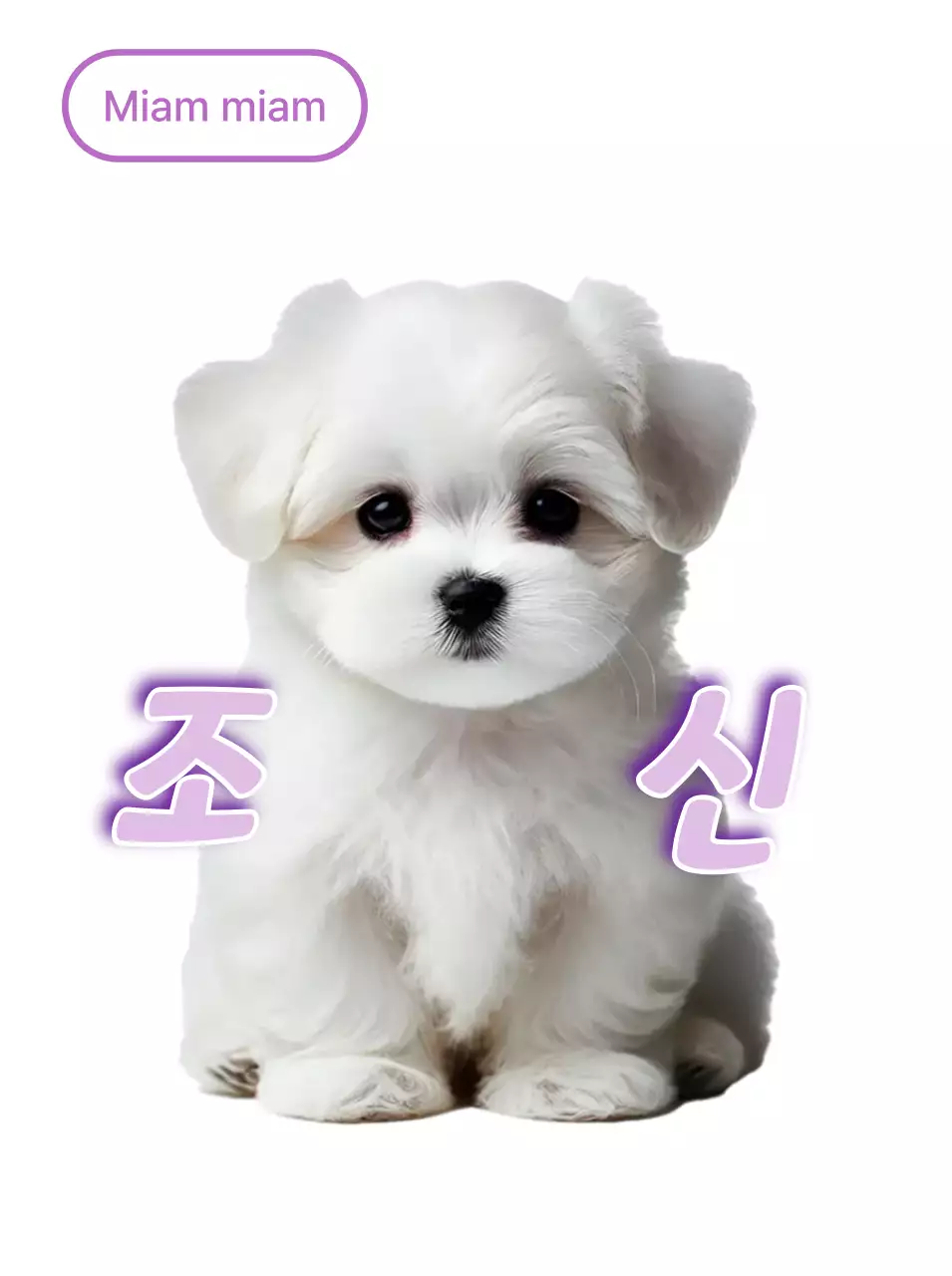 Autocollant chiot blanc mignon