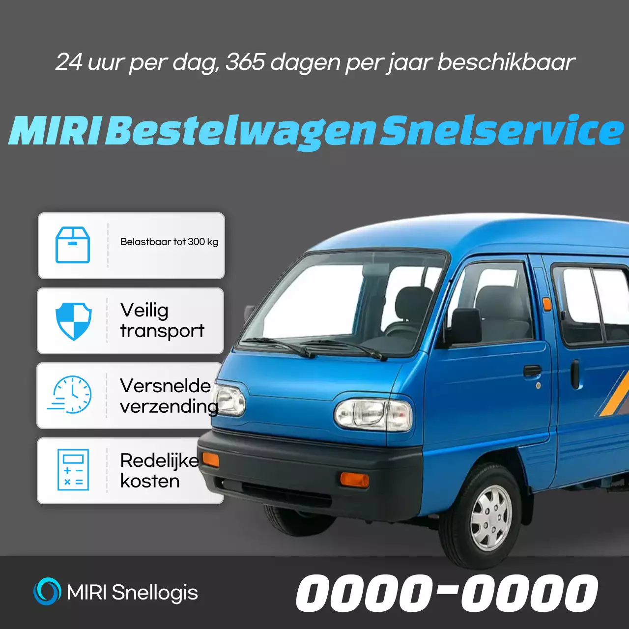 Grijze moderne logistieke advertentie