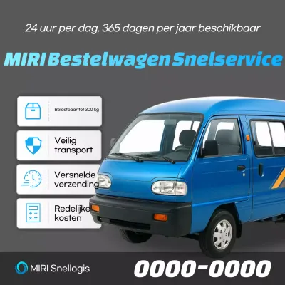 Grijze moderne logistieke advertentie