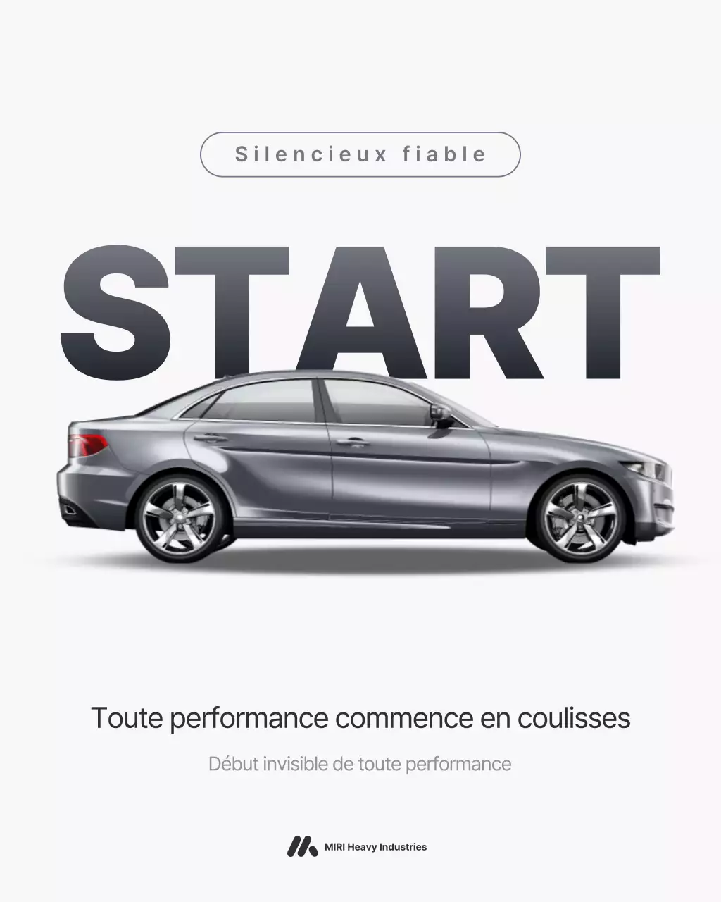 publicité pour une voiture grise moderne