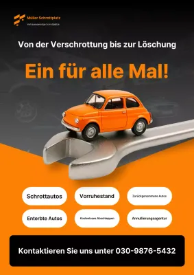 Orangefarbene moderne Auto-Scrapbook-Werbung