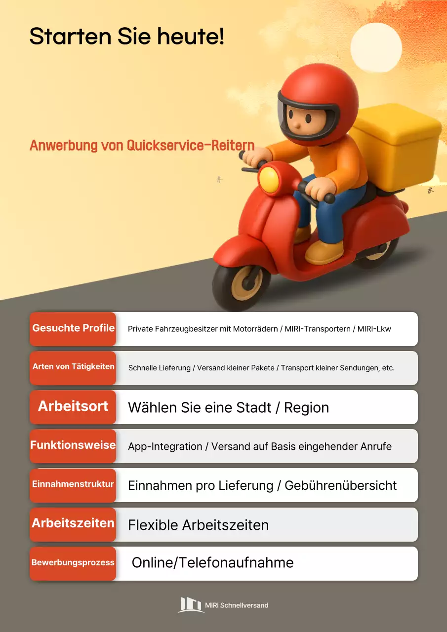 Orange Modern Motorcycle Delivery Recruitment