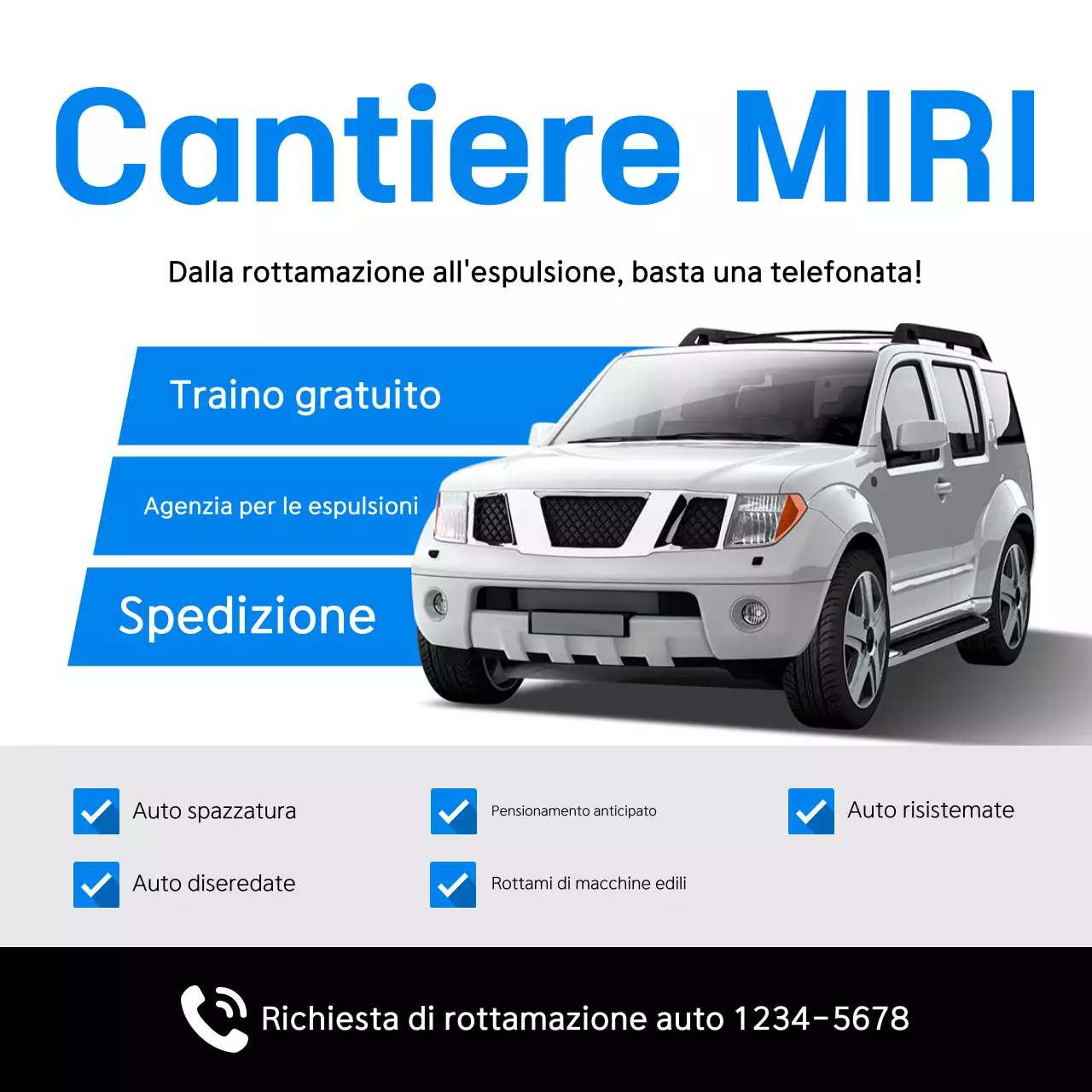 Pubblicità di album di ritagli di auto moderne blu