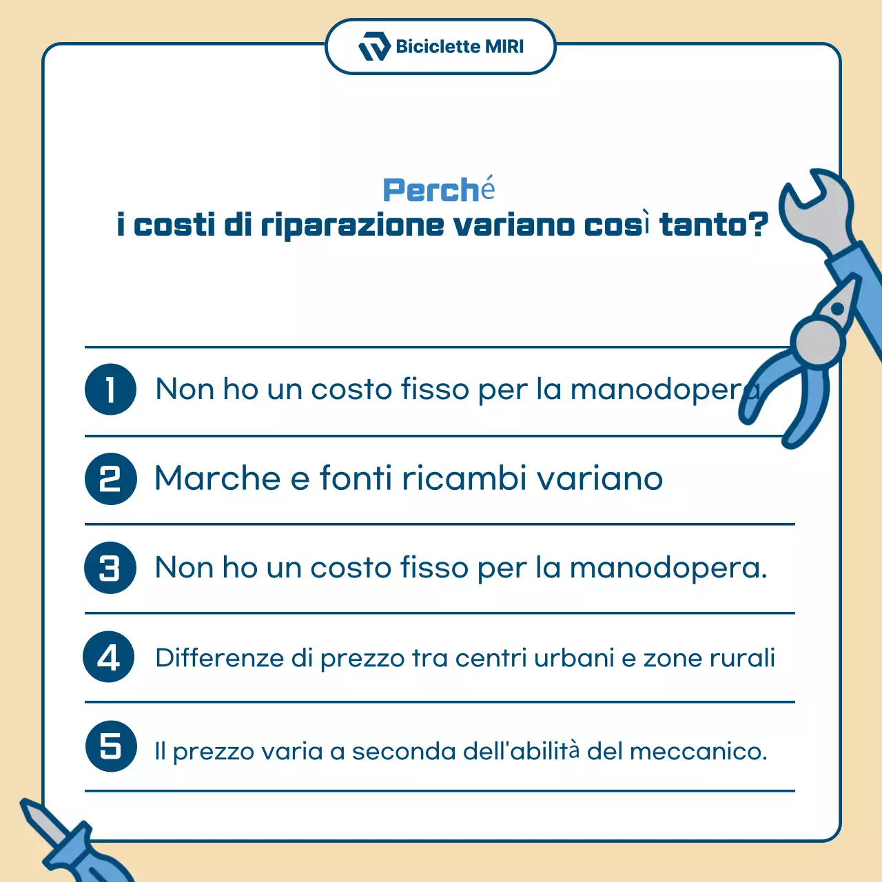 Annuncio di riparazione moto semplice beige