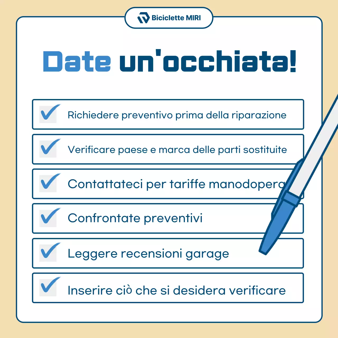 Annuncio di riparazione moto semplice beige