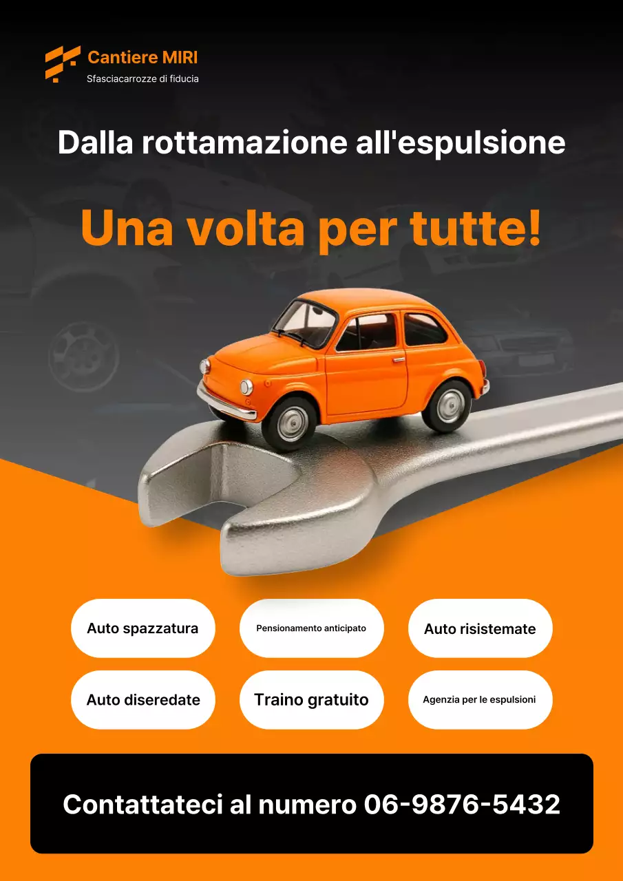 Pubblicità di album di ritagli di auto moderne arancioni
