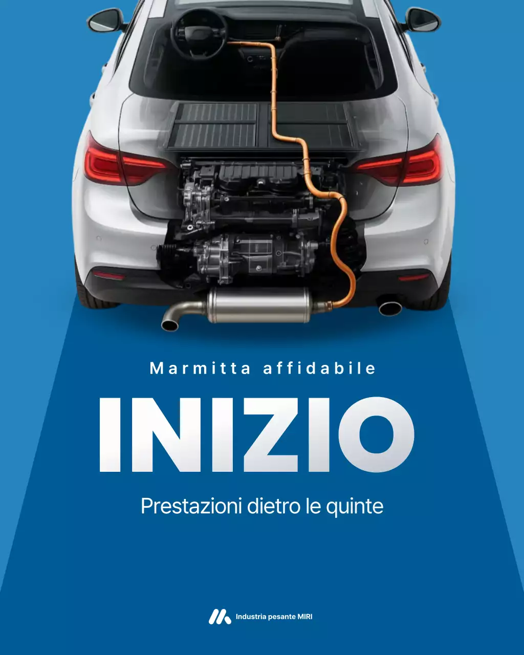 Pubblicità di auto moderna blu