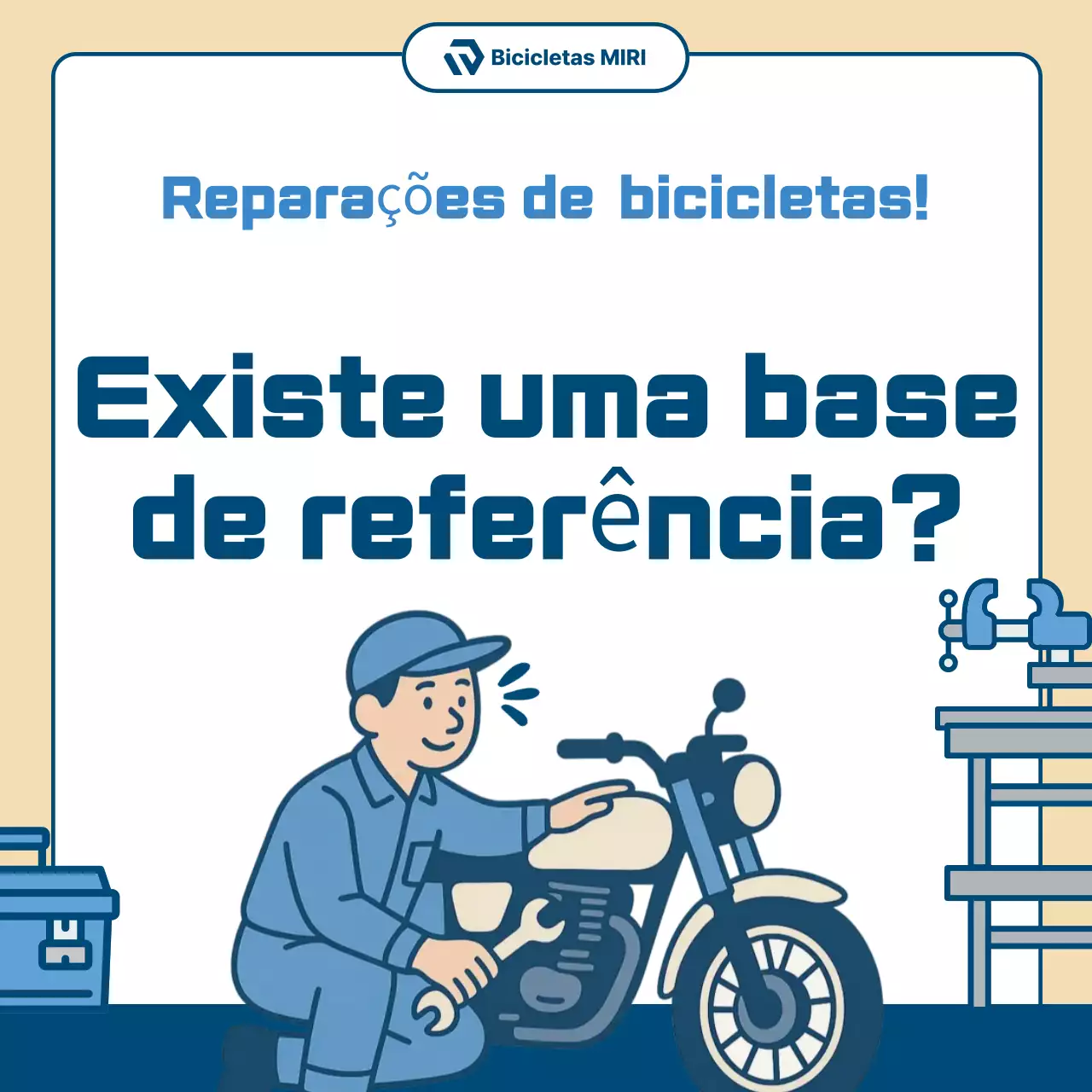 Anúncio de reparo de motocicleta simples bege