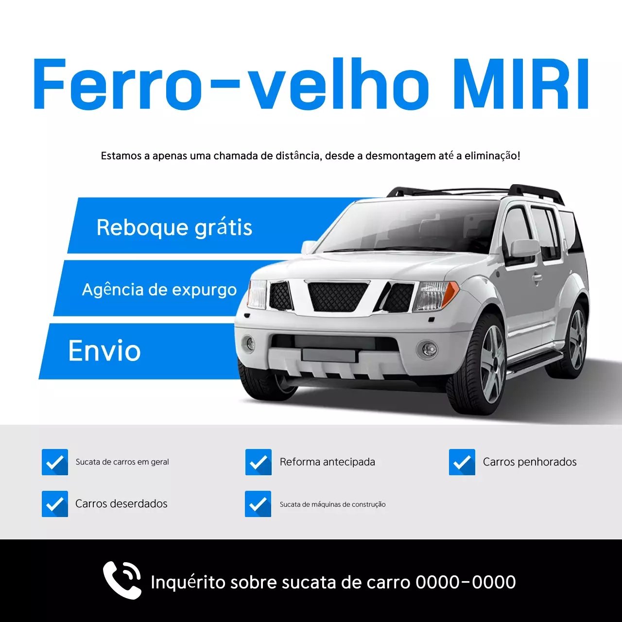 Anúncio de álbum de recortes de carro moderno azul