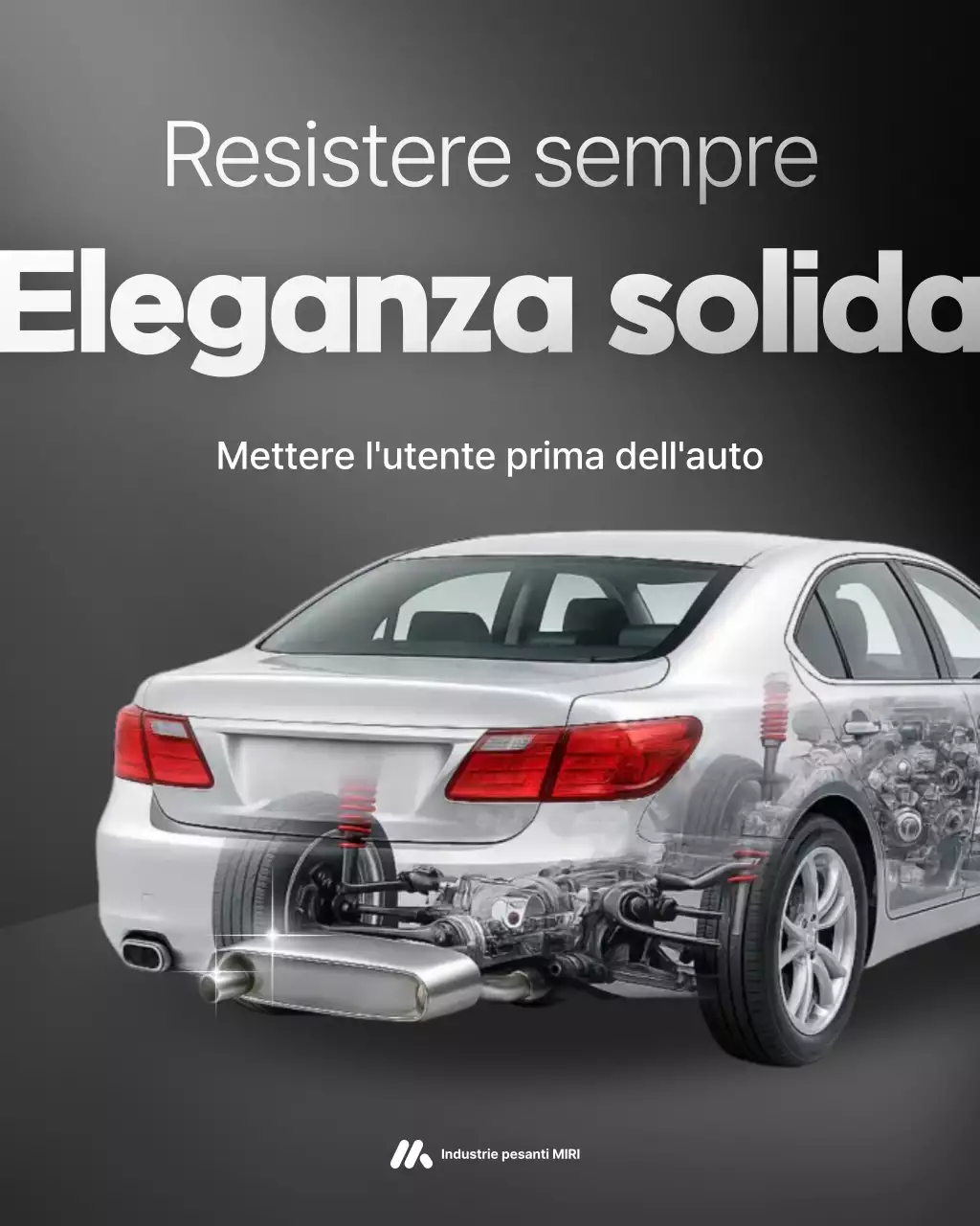 pubblicità di auto moderna grigia