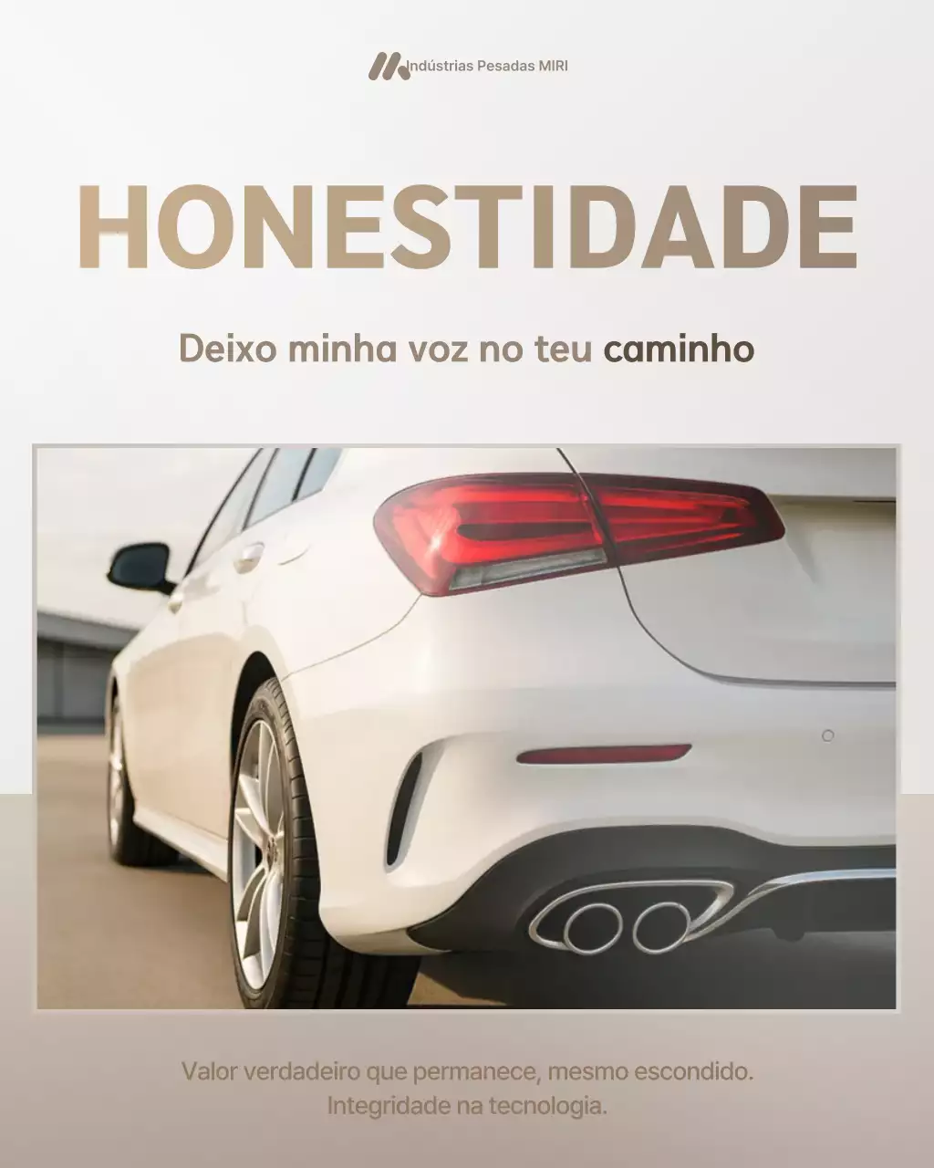 Anúncio de carro moderno bege