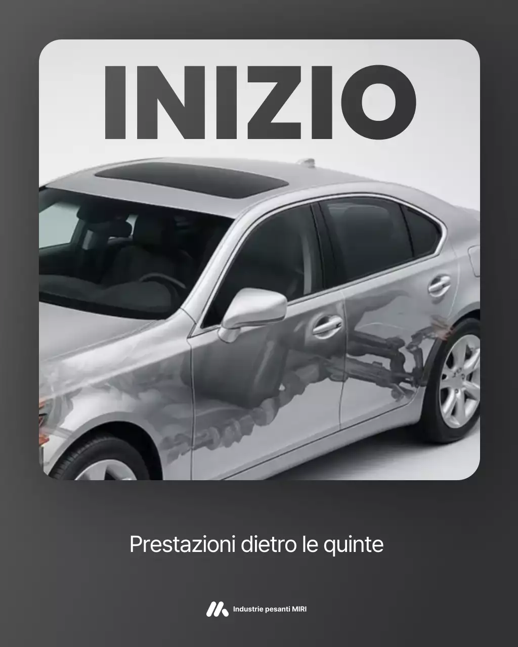pubblicità di auto moderna grigia