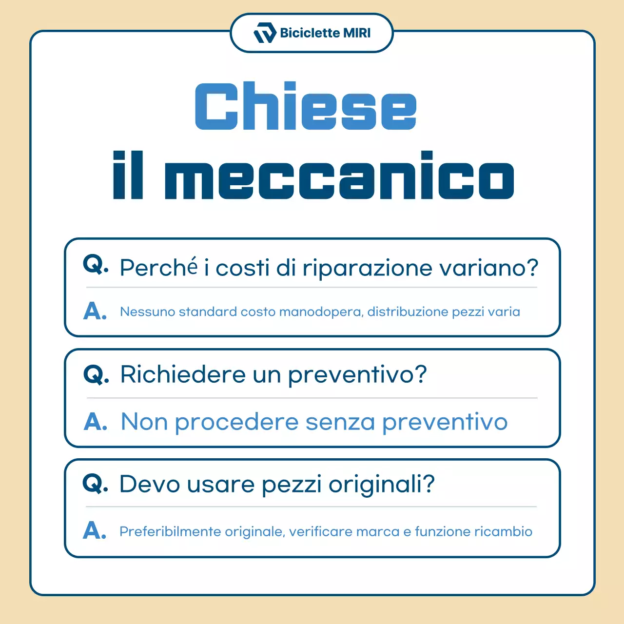 Annuncio di riparazione moto semplice beige