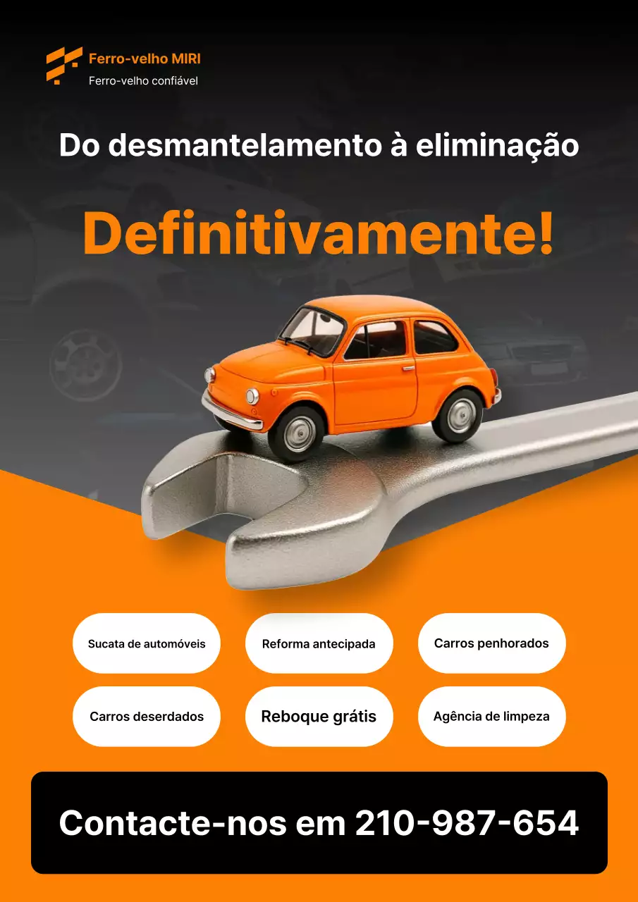 Anúncio de álbum de recortes de carro moderno laranja