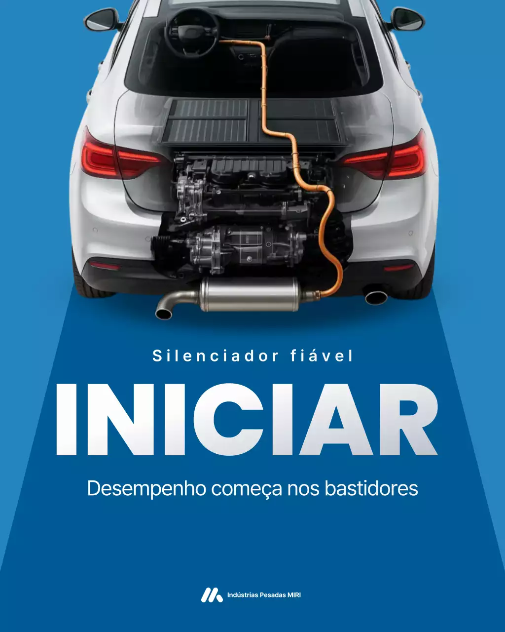Anúncio de carro moderno azul
