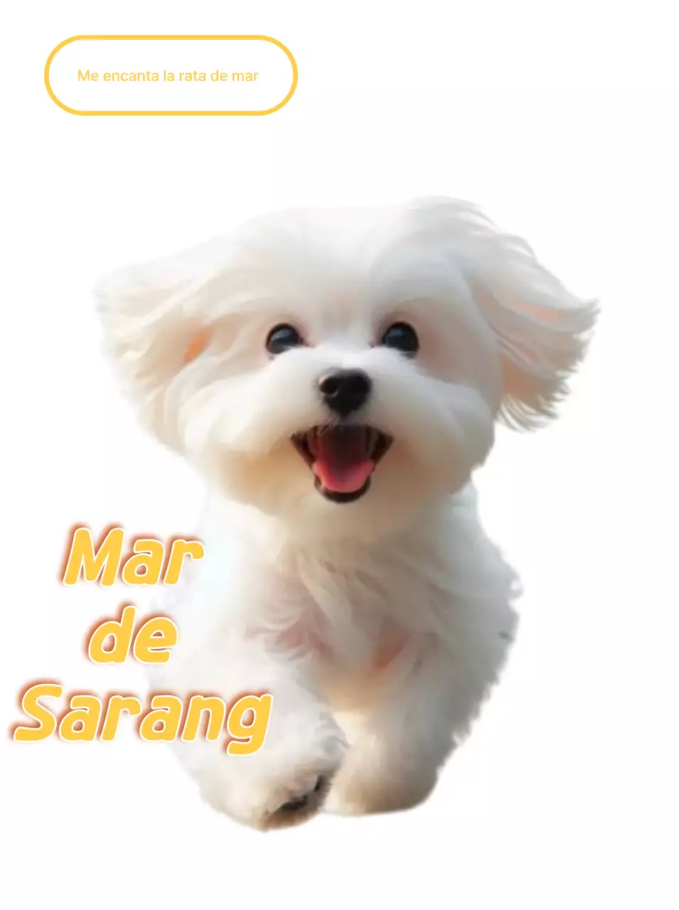 Pegatina de cachorro blanco lindo