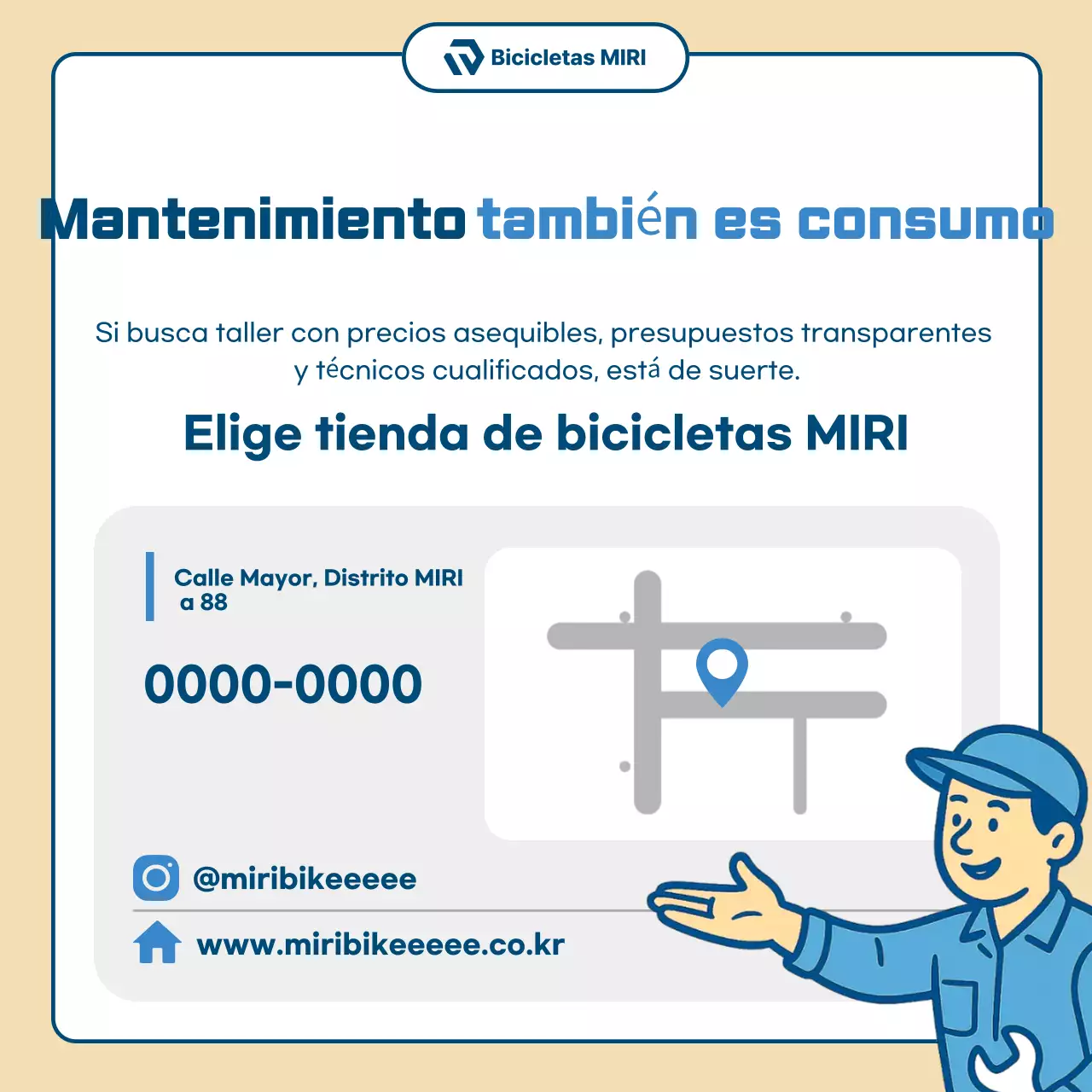 Anuncio de reparación de motocicletas sencillas en color beige