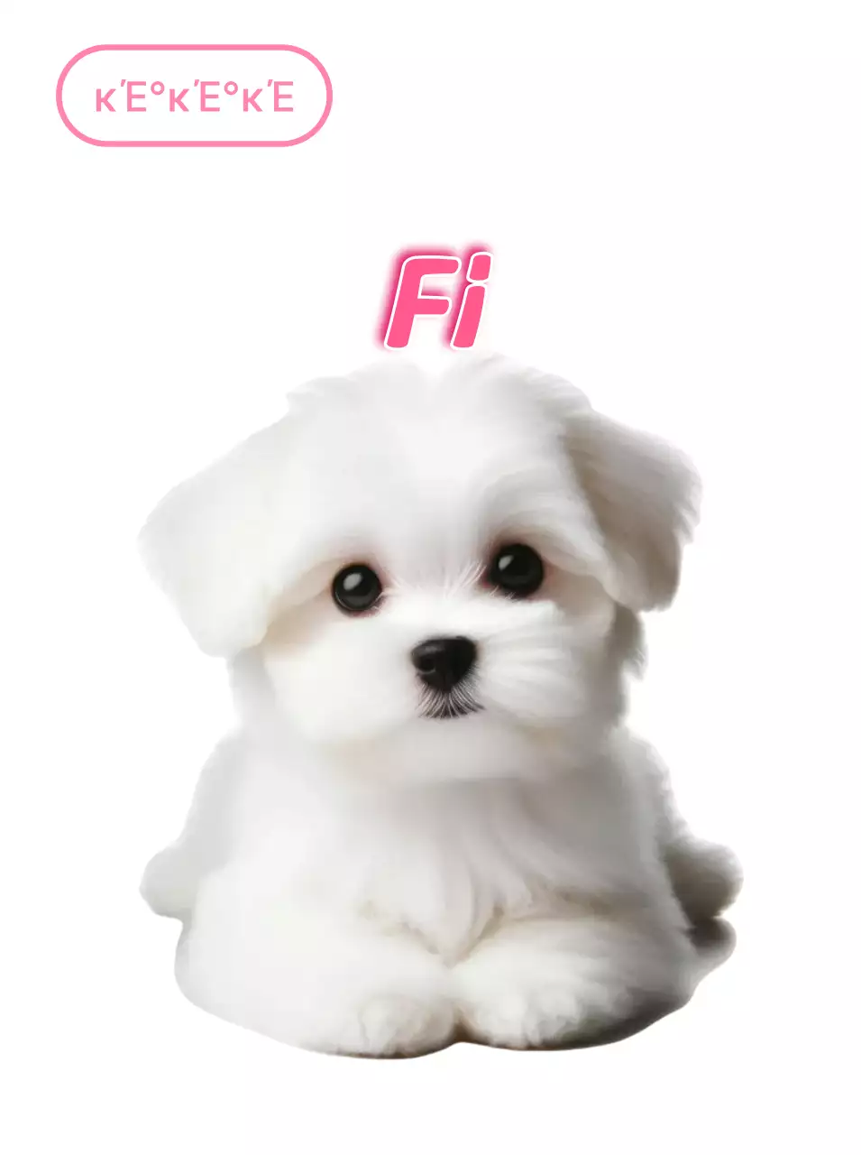 Pegatina de cachorro blanco lindo