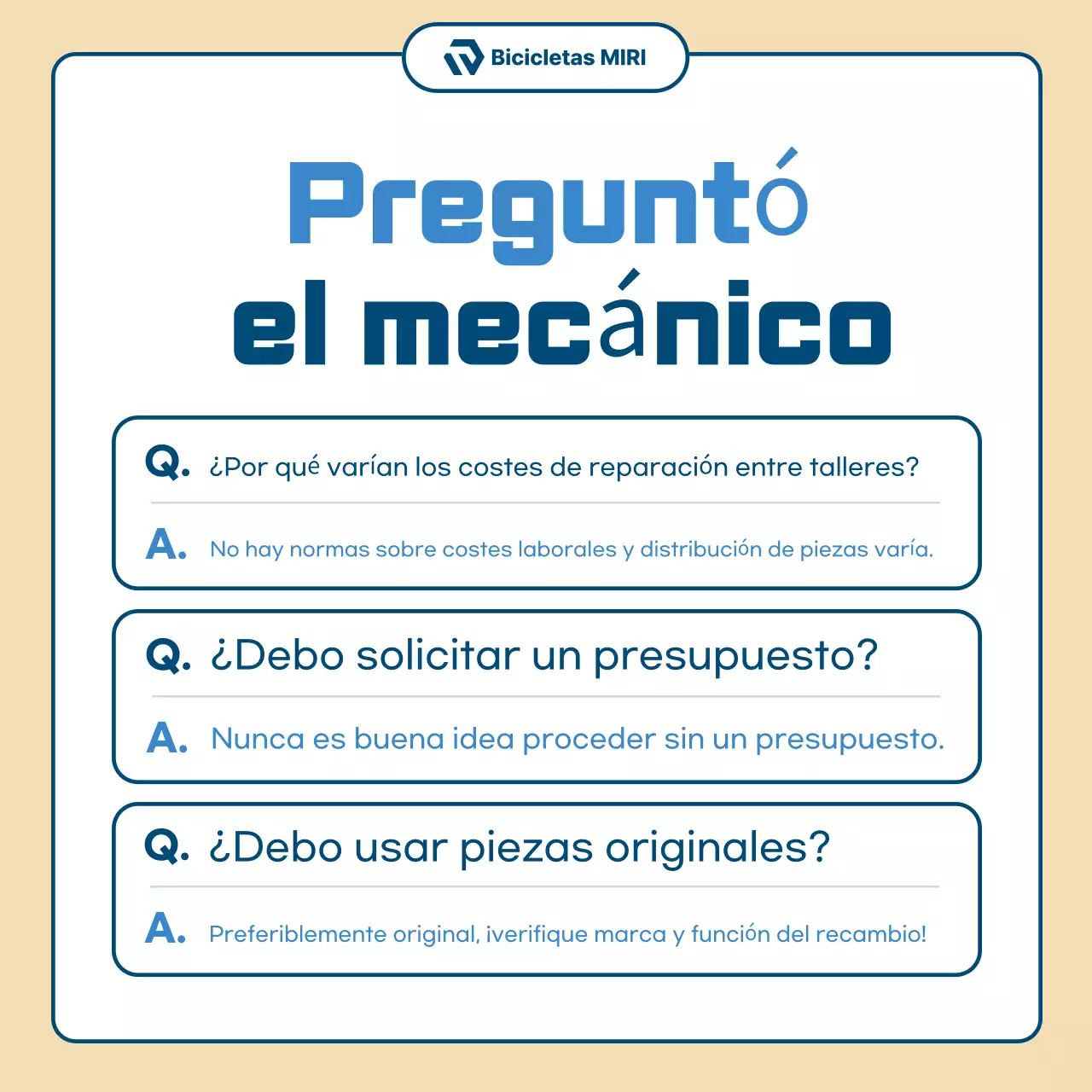Anuncio de reparación de motocicletas sencillas en color beige