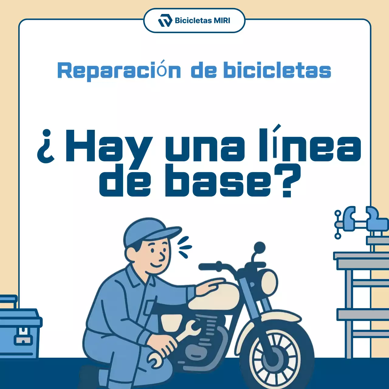 Anuncio de reparación de motocicletas sencillas en color beige