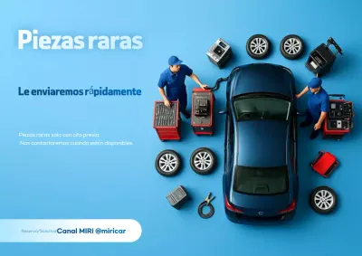 Anuncio de coche moderno azul