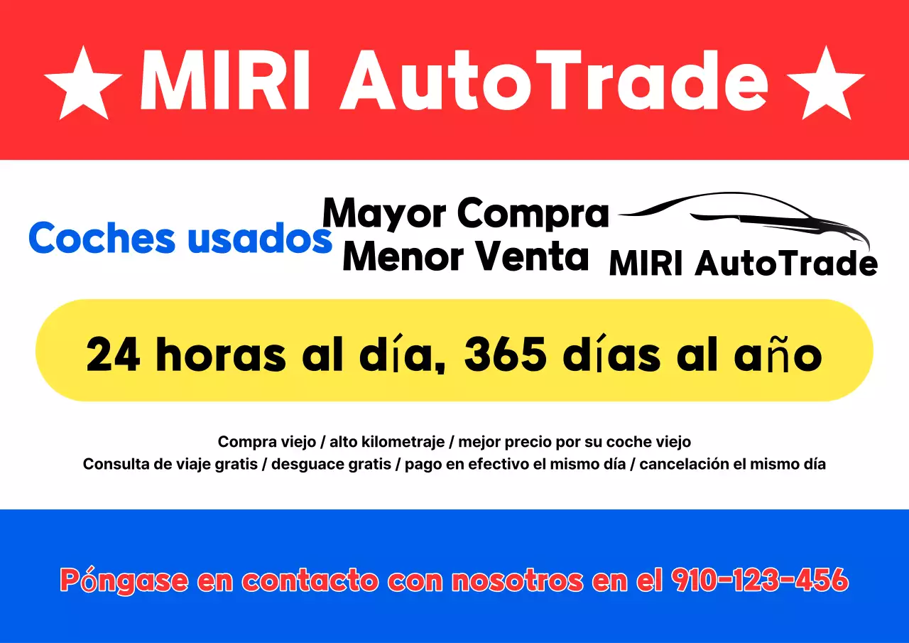 Anuncio de coche usado básico rojo