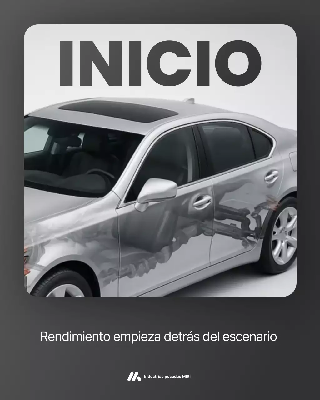 Anuncio de coche moderno gris
