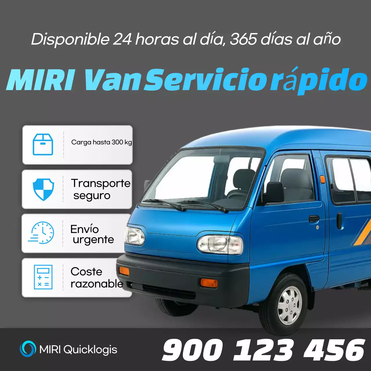 Anuncio de logística moderna gris