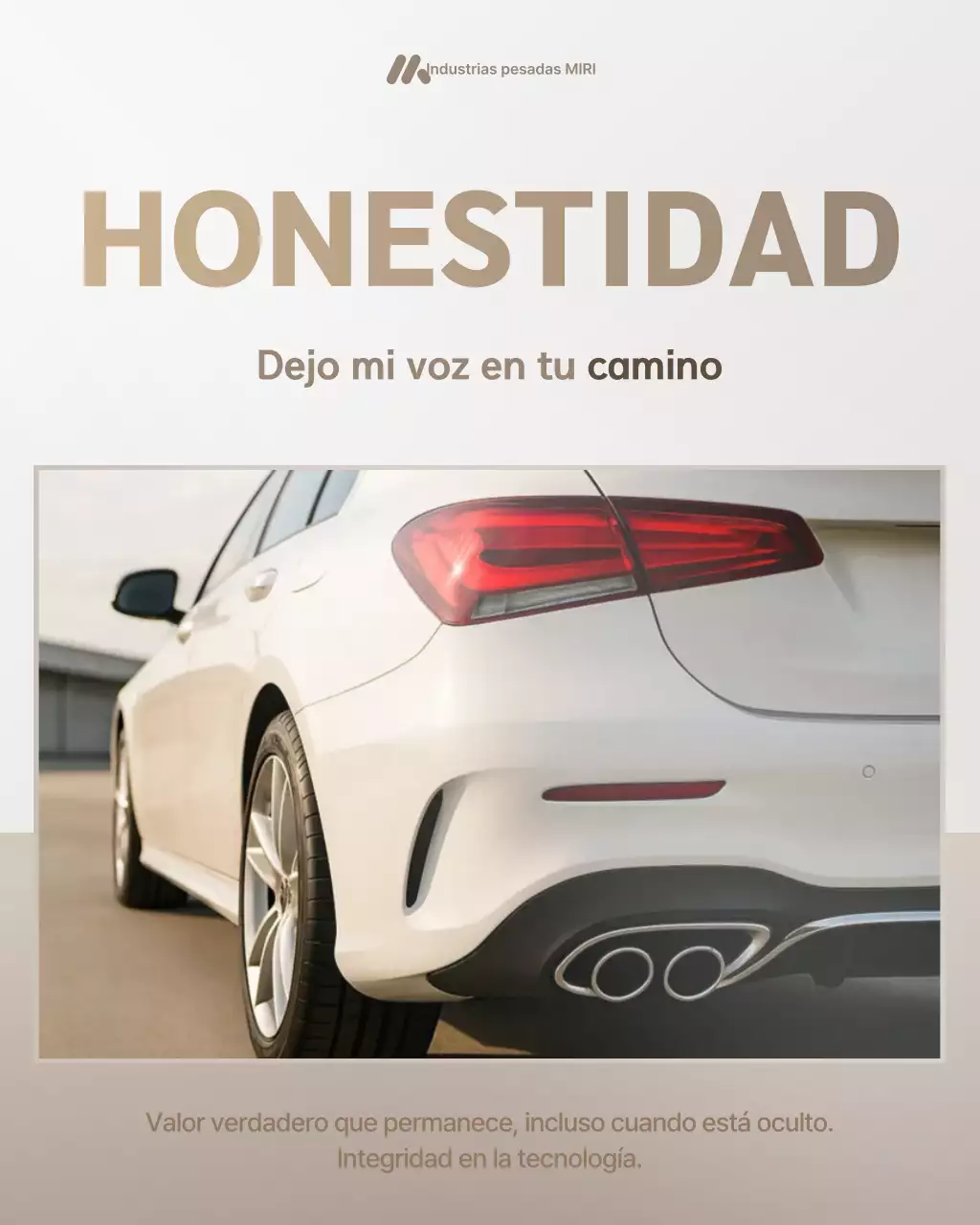 Anuncio de coche moderno beige