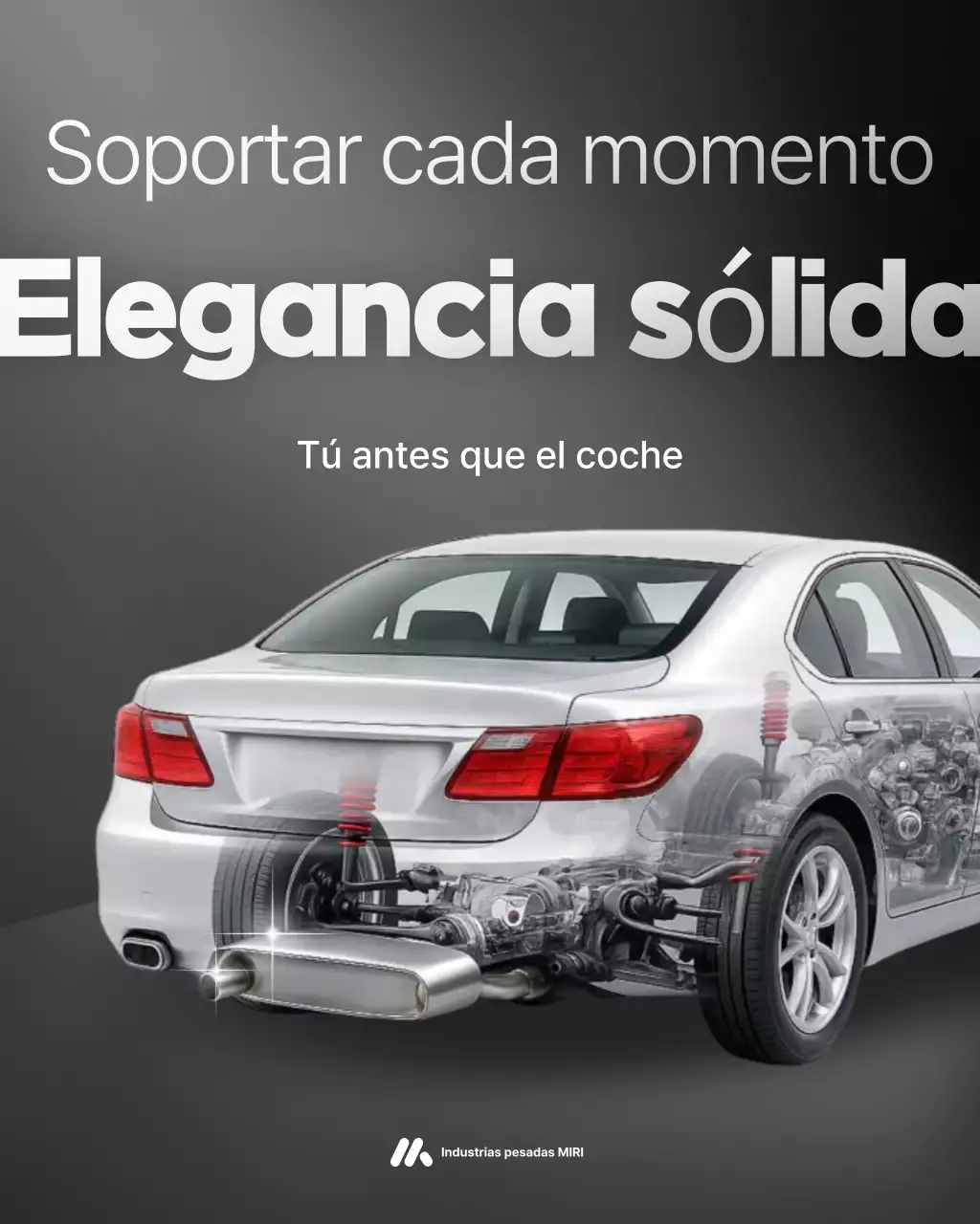 Anuncio de coche moderno gris